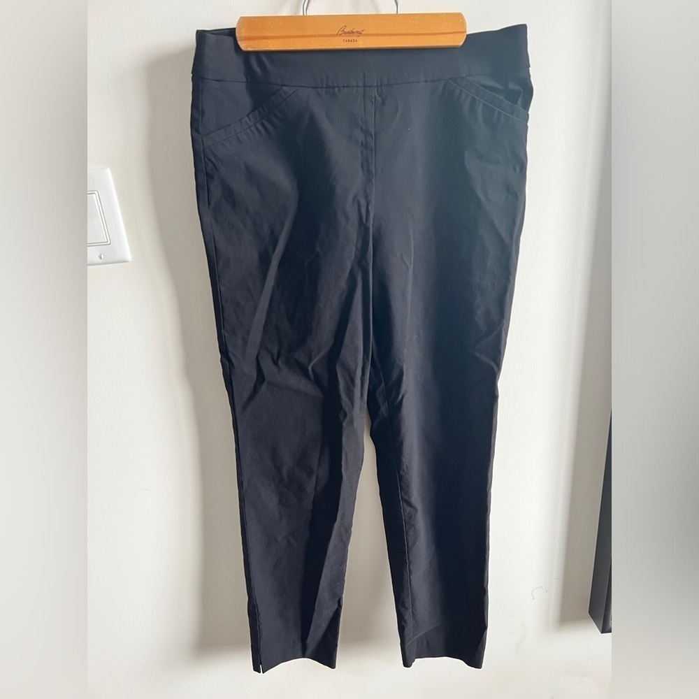 Counterparts Womens Pull on Black Classic Work Office Slim Fit Pants Size 8